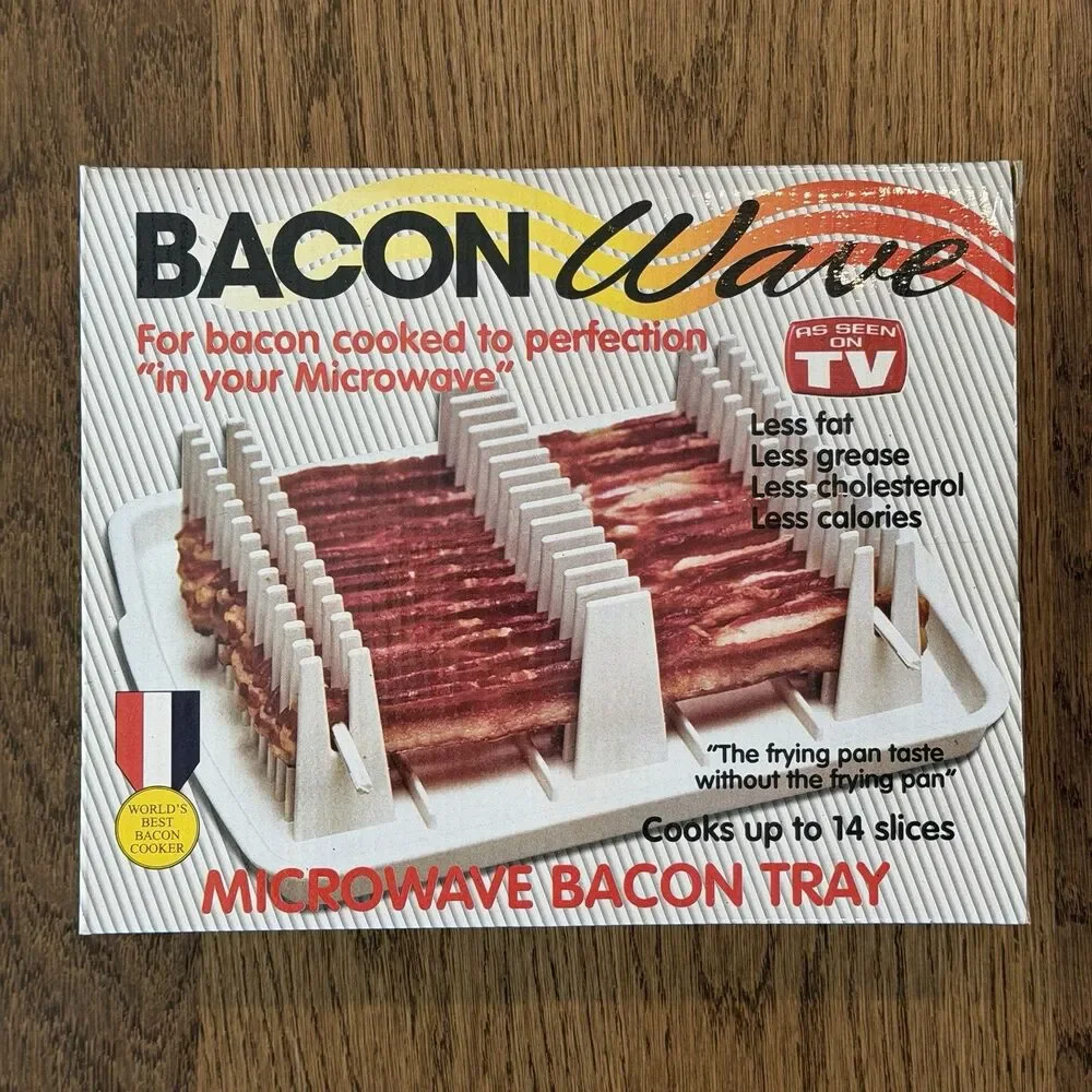Vintage 1995 Emson Bacon Wave Microwave Bacon Tray Original Box As Seen on TV